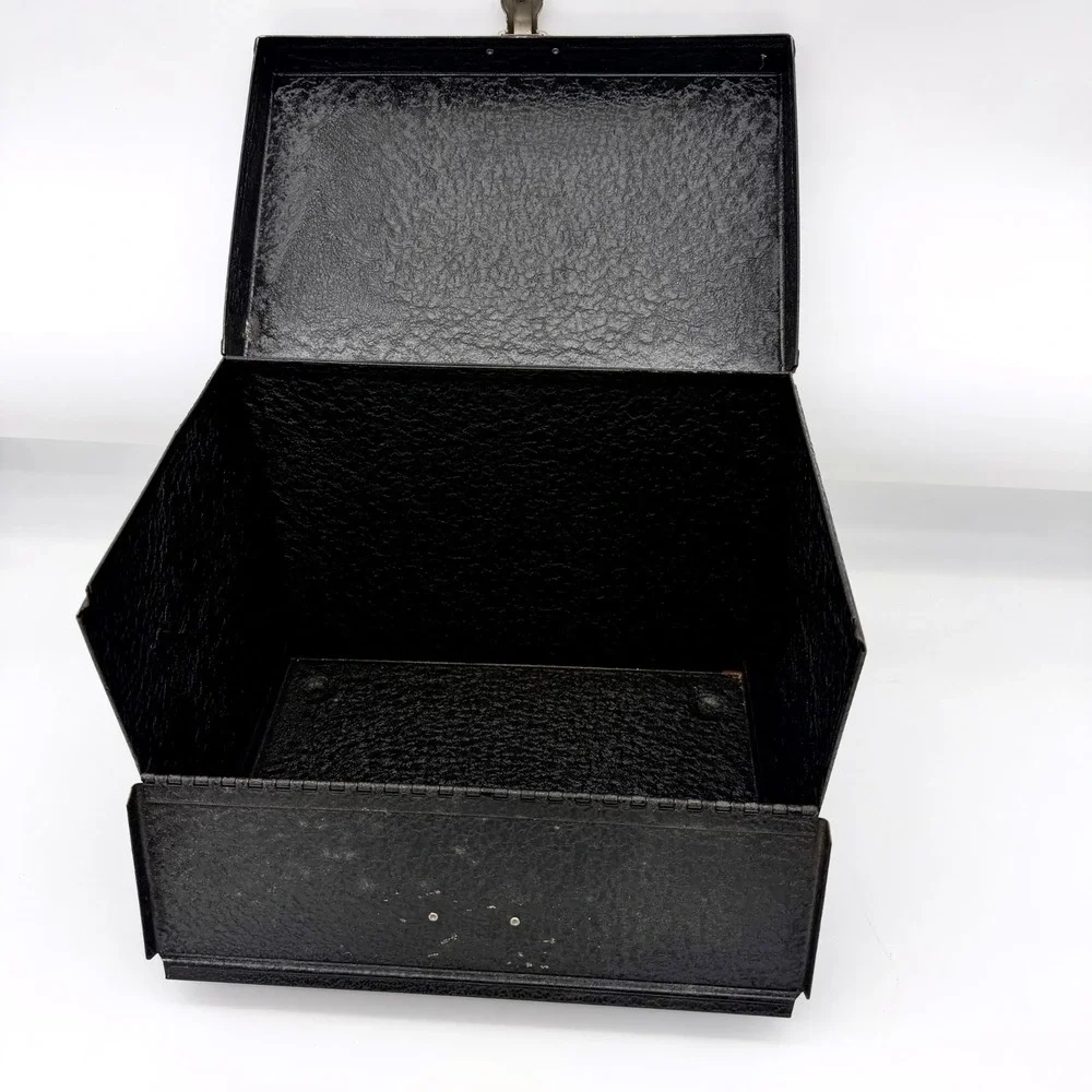 Vintage Eagle Lock Co Metal Cash Box Strongbox 12.5